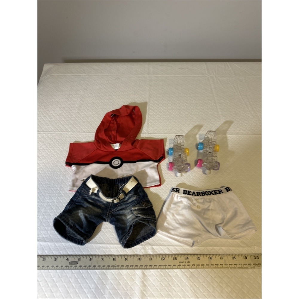 Build-A-Bear Outfit Lot Hoodie Shirt‎ Shorts Underwear Clothes Roller Skates